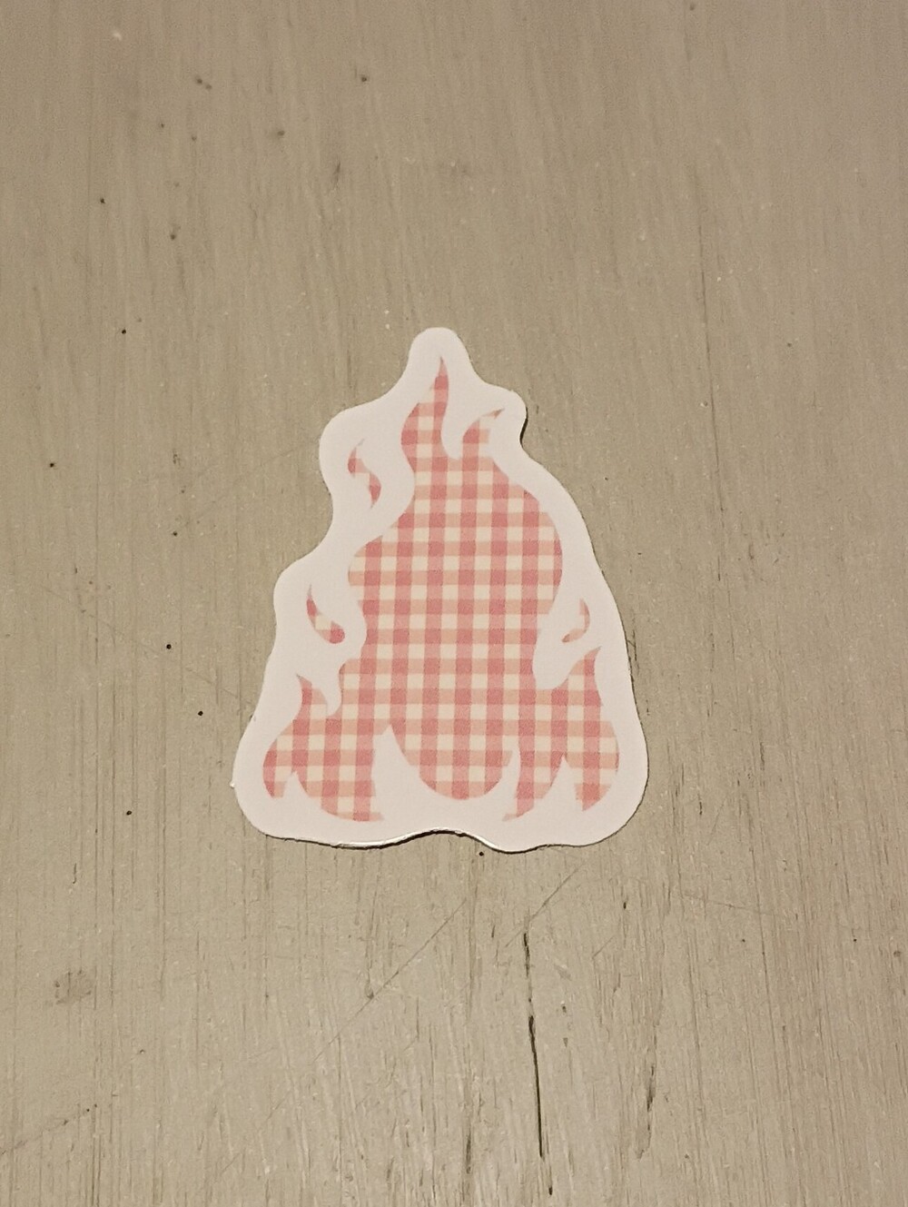 10/$10 Sticker Decal - Orange And Yellow Checkered Patterned Flames
